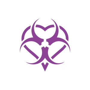 Biyo-Tehlike Sembolü Sticker 17x17 Cm Mor