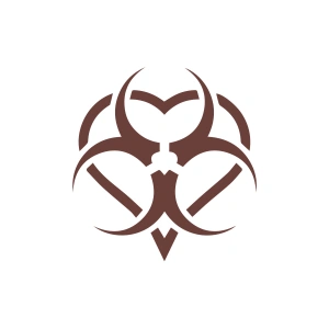 Biyo-Tehlike Sembolü Sticker 17x17 Cm Kahverengi