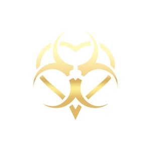 Biyo-Tehlike Sembolü Sticker 17x17 Cm Gold