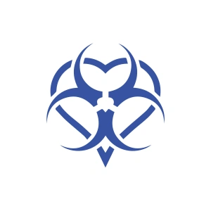 Biyo-Tehlike Sembolü Sticker 17x17 Cm Mavi