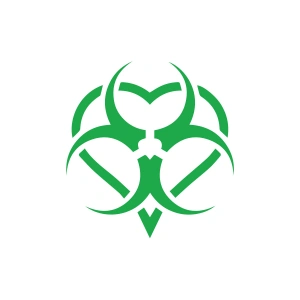 Biyo-Tehlike Sembolü Sticker 17x17 Cm Yeşil