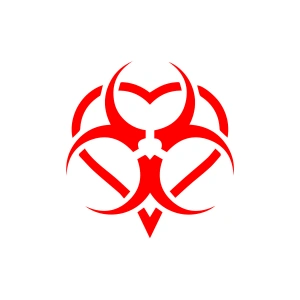 Biyo-Tehlike Sembolü Sticker 17x17 Cm Kırmızı