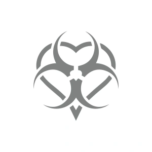 Biyo-Tehlike Sembolü Sticker 17x17 Cm Gri