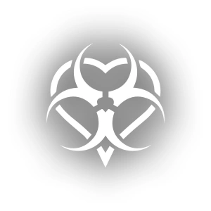 Biyo-Tehlike Sembolü Sticker 17x17 Cm Beyaz