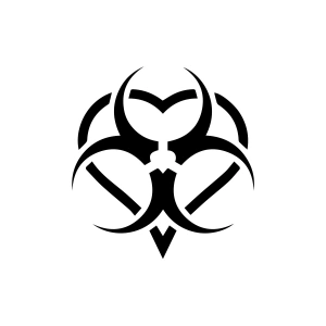 Biyo-Tehlike Sembolü Sticker 17x17 Cm Siyah