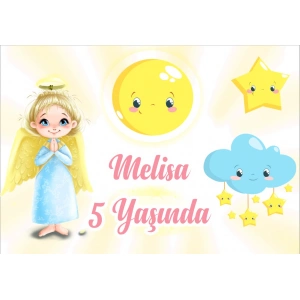 Melek Temalı Doğuım Günü Afişi - 100x150 Cm