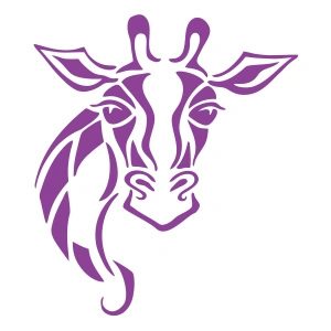 Zürafa Sticker 17x17 Cm Mor