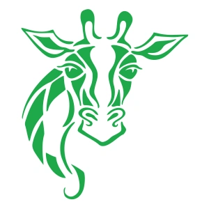 Zürafa Sticker 17x17 Cm Yeşil