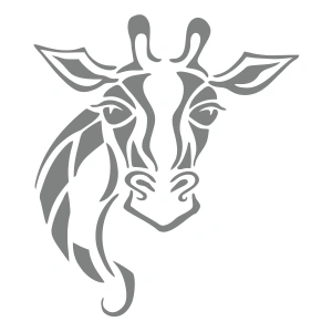 Zürafa Sticker 17x17 Cm Gri