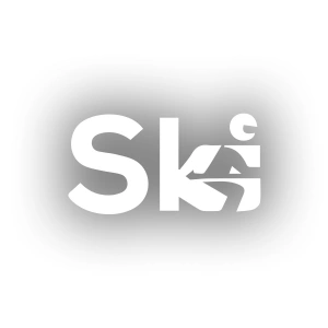 Ski Kayak Sticker 17x17 Cm Beyaz