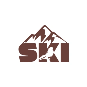 Ski Kayak Sticker 17x17 Cm Kahverengi