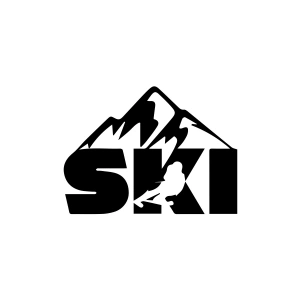 Ski Kayak Sticker 17x17 Cm Siyah