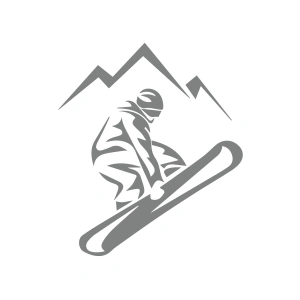 Ski Kayak Sticker 17x17 Cm Gri