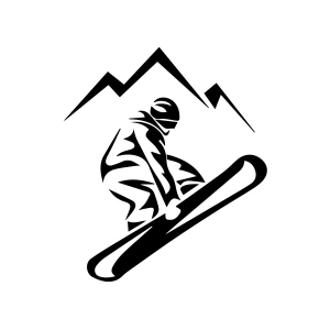 Ski Kayak Sticker 17x17 Cm Siyah
