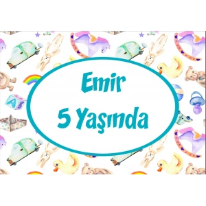 Oyuncak Temalı Doğum Günü Afişi - 100x150 Cm