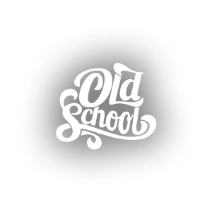 Old School Sticker 17x17 Cm Beyaz