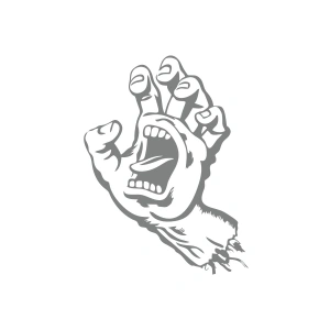 Korkunç El Sticker 17x17 Cm Gri