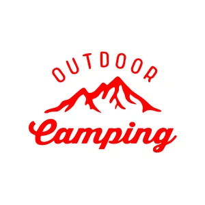 Outdoor Camping Sticker 17x17 Cm Kırmızı