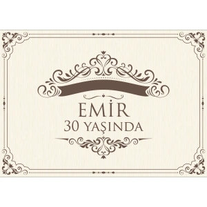 Vintage Temalı doğum Günü Afişi - 100x150 Cm