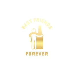 Best Friend Forever Sticker 17x17 Cm Gold