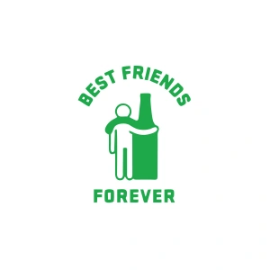 Best Friend Forever Sticker 17x17 Cm Yeşil