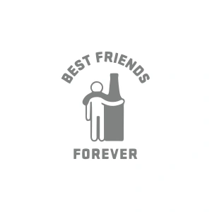 Best Friend Forever Sticker 17x17 Cm Gri