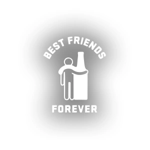 Best Friend Forever Sticker 17x17 Cm Beyaz