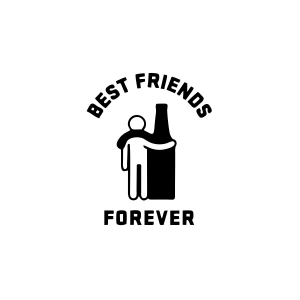 Best Friend Forever Sticker 17x17 Cm Siyah