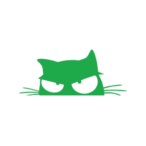 Kedi Sticker 17x17 Cm Yeşil