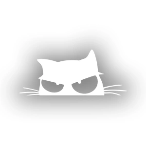 Kedi Sticker 17x17 Cm Beyaz