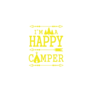 Happy Camper Sticker 17x17 Cm Sarı