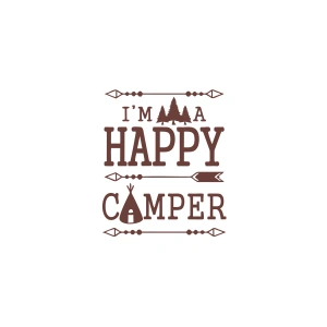 Happy Camper Sticker 17x17 Cm Kahverengi