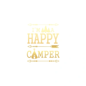 Happy Camper Sticker 17x17 Cm Gold