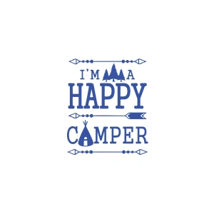 Happy Camper Sticker 17x17 Cm Mavi