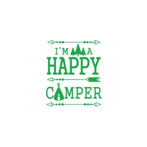 Happy Camper Sticker 17x17 Cm Yeşil