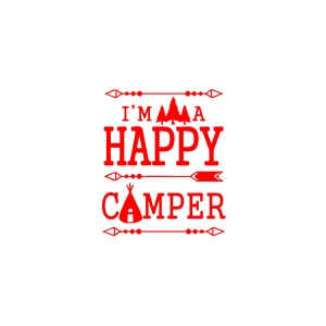 Happy Camper Sticker 17x17 Cm Kırmızı