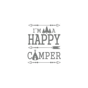 Happy Camper Sticker 17x17 Cm Gri