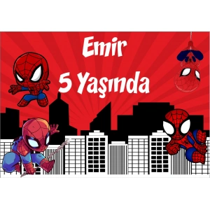 Örümcek Adam Temalı Doğum Günü Afiş - 100x150 Cm