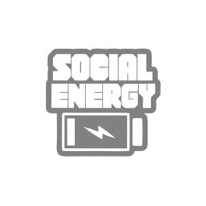 Social Energy Sticker 17x17 Cm Gri