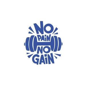 No Pai No Gain GYM Sticker 17x17 Cm Mavi