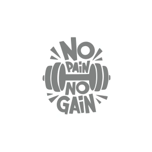 No Pai No Gain GYM Sticker 17x17 Cm Gri