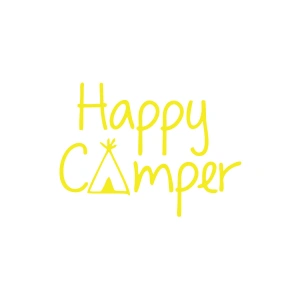 Happy Camper Sticker 17x17 Cm Sarı