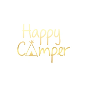 Happy Camper Sticker 17x17 Cm Gold