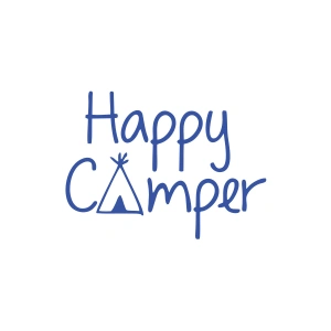 Happy Camper Sticker 17x17 Cm Mavi