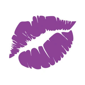 Öpücük Dudak Sticker 17x17 Cm Mor