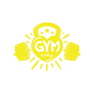 GYM Times Sticker 17x17 Cm Sarı