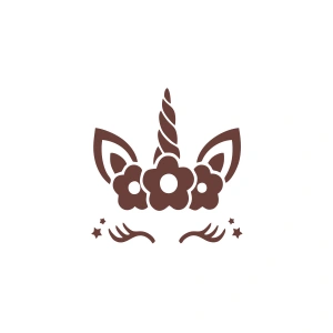 Unicorn Sticker 17x17 Cm Kahverengi