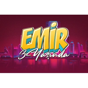 Şehir ve Grafiti Yazılı Doğum Günü Afişi - 100x150 Cm