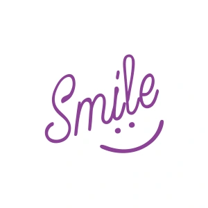 Smile Sticker  17x17 Cm Mor