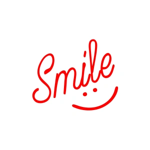 Smile Sticker  17x17 Cm Kırmızı